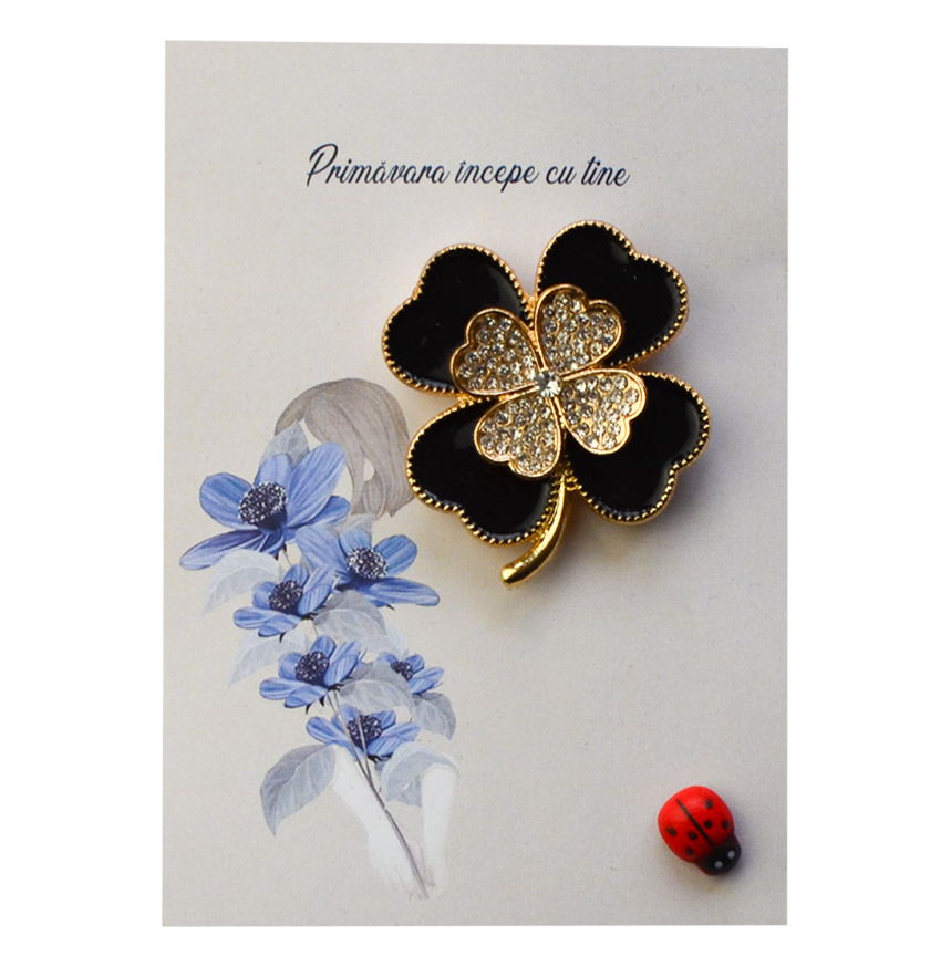 Trifoi dublu Negru cu Auriu