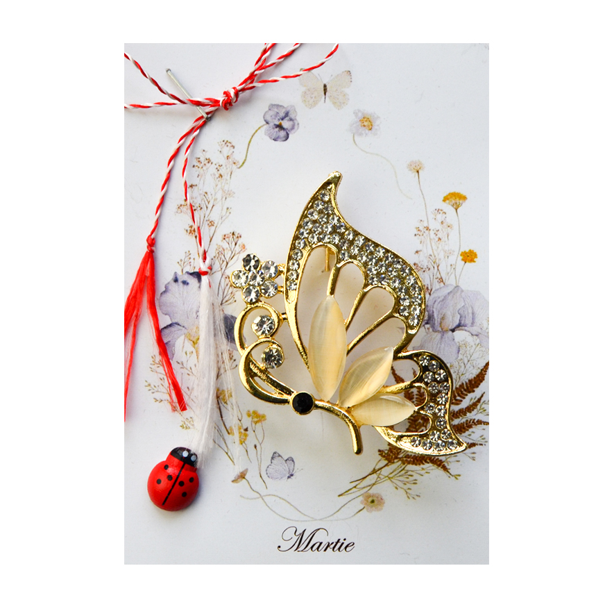 Brosa Fluture Auriu